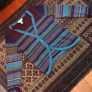 Christopher & Banks Maroon Hand Beaded Sweater